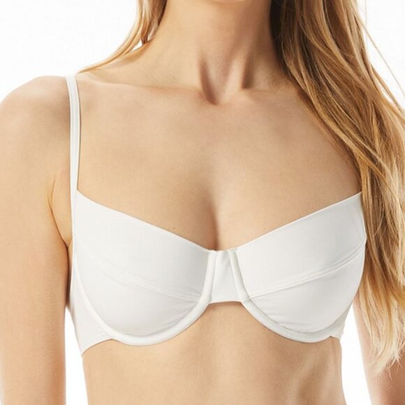 NWT! Michael Kors White Sweetheart Underwire Swimsuit Bikini Top NEW! - Picture 1 of 2